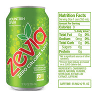 Zevia Mountain Zero Calorie Soda, 12 fl oz, 8 Count