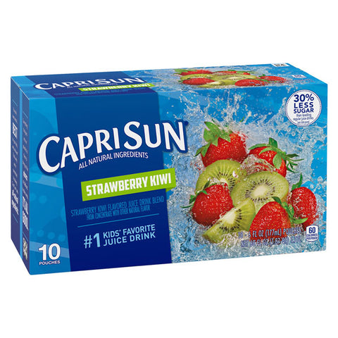 Capri Sun Strawberry Kiwi Naturally Flavored Juice Drink Blend, 10 Count