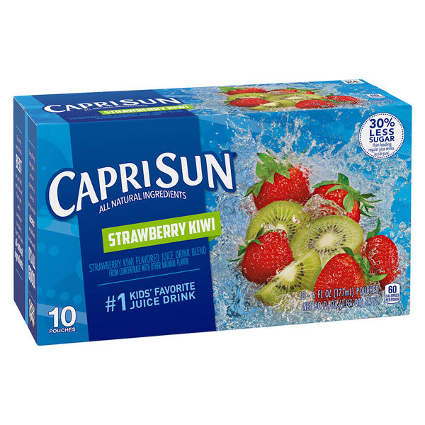 Capri Sun Strawberry Kiwi Naturally Flavored Juice Drink Blend, 10 Count