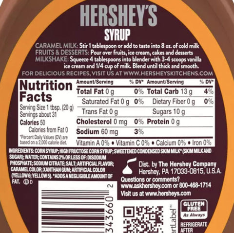 Hershey's Caramel Syrup, 22oz - Water Butlers