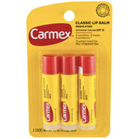 Carmex Classic Medicated Lip Balm Stick, 3 Count - Water Butlers