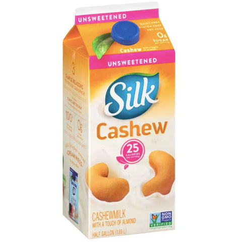 Silk Unsweetened Cashew Milk, 0.5gal - Water Butlers