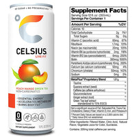 Celsius Essential Energy Drink, Peach Mango Green Tea, 12 Fl Oz