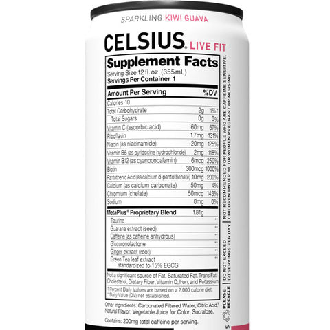 Celsius Essential Energy Drink, Sparkling Kiwi Guava, 12 Fl Oz