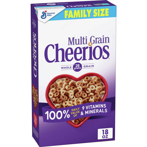 Cheerios Multi Grain Breakfast Cereal, Family Size, 18 oz