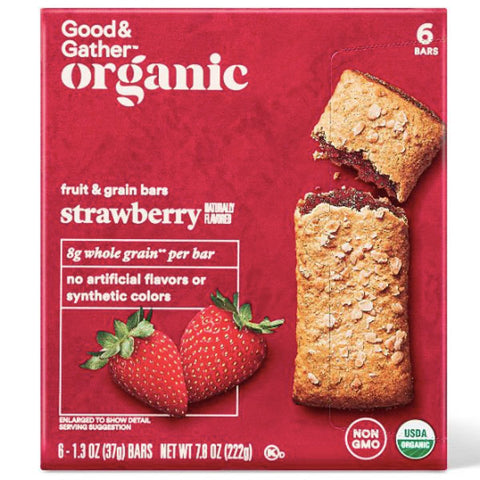 Good & Gather Organic Whole Grain Strawberry Fruit & Grain Bars, 6 Count