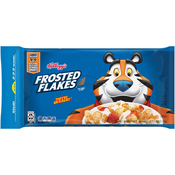 Kellogg's Frosted Flakes, Breakfast Cereal, Original, 39.5 Oz