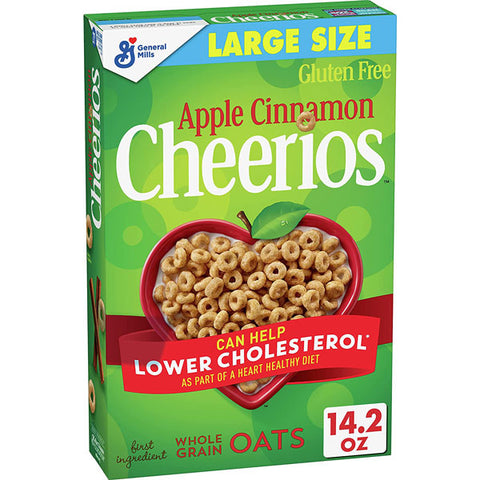 Cheerios Apple Cinnamon Breakfast Cereal, Large Size, 14.2 oz