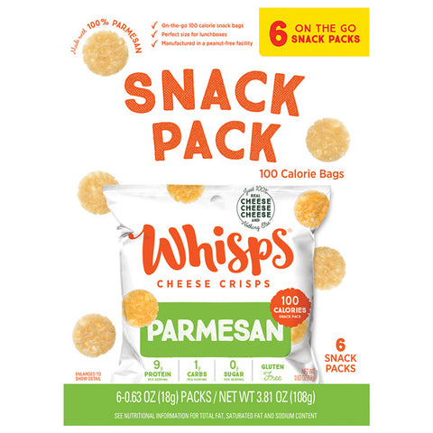 Whisps Parmesan Cheese Crisps, 0.63 oz, 6 Count