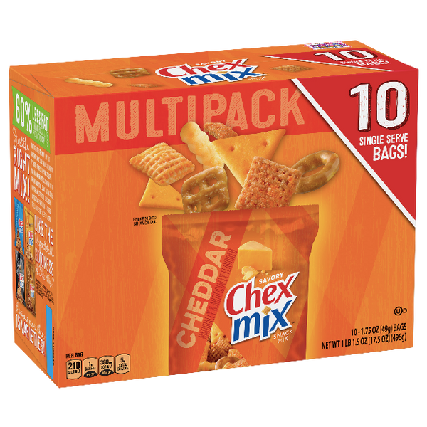 Chex Mix Multipack Cheddar, 10 Count - Water Butlers