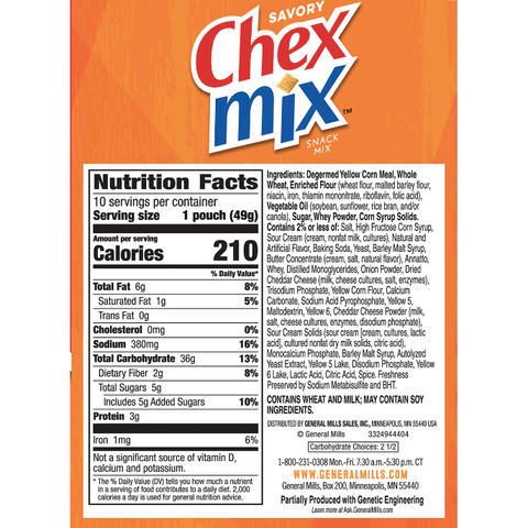 Chex Mix Multipack Cheddar, 10 Count - Water Butlers