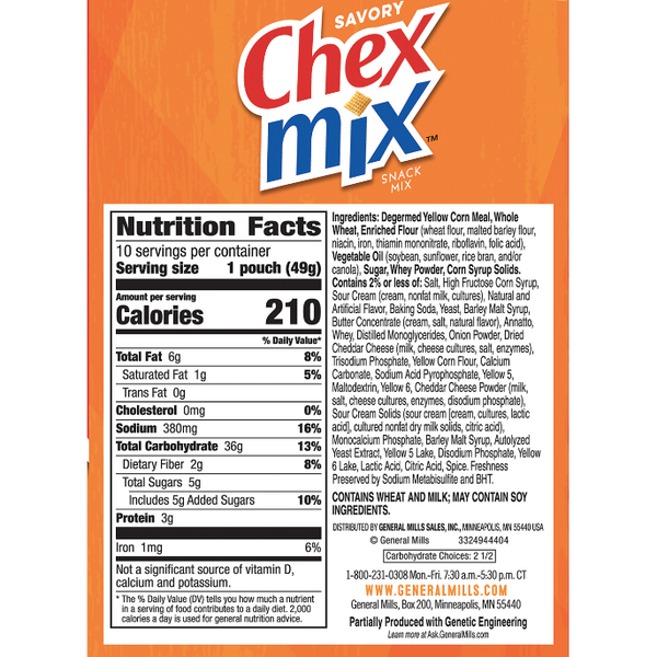 Chex Mix Multipack Cheddar, 10 Count - Water Butlers