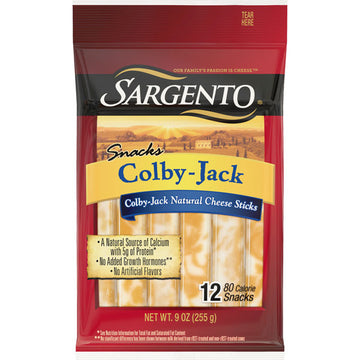 Sargento Colby-Jack Natural Cheese Snack Sticks, 12 Count