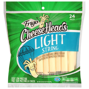 Frigo Cheese Heads Light Strings Mozzarella Cheese, 24 Count