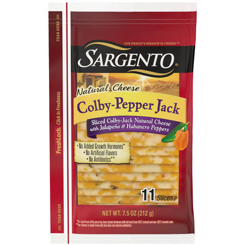 Sargento Sliced Colby Pepper Jack Natural Cheese, 11 Slices