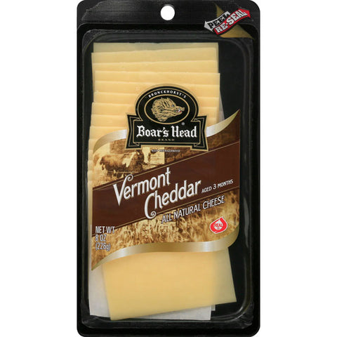 Boar's Head Vermont Cheddar Cheese, White, 8 oz.