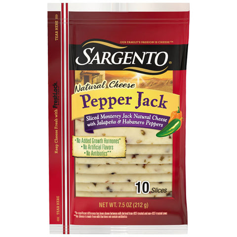 Sargento Sliced Pepper Jack Natural Cheese, 10 slices