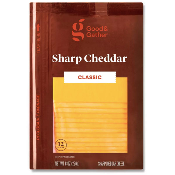 Good & Gather™ Sharp Cheddar Deli Sliced Cheese, 12 slices, 8oz