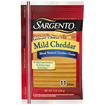 Sargento Sliced Mild Natural Cheddar Cheese, 11 slices