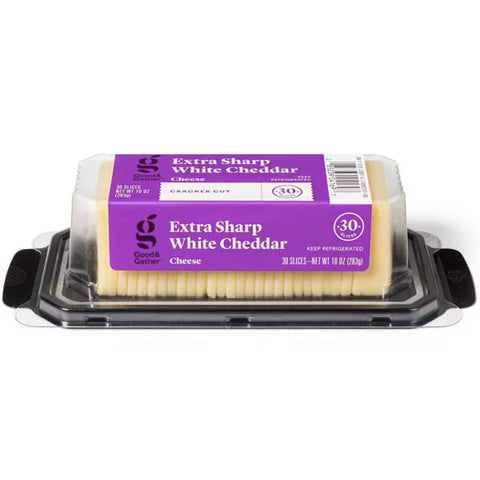 Good & Gather™ Extra Sharp White Cheddar Cracker Cut Cheese, 10oz, 30 Slices