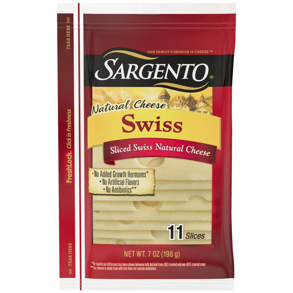 Sargento Sliced Swiss Natural Cheese, 11 Slices