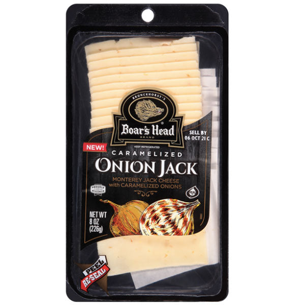 Boar's Head Caramelized Onion Jack Cheese Pre Sliced, 8 oz.