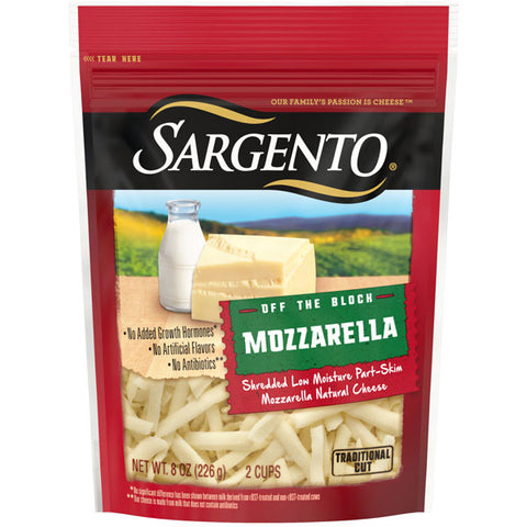 Sargento Shredded Mozzarella Natural Cheese, Traditional Cut, 8 oz.