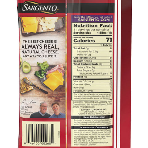 Sargento Sliced Colby Pepper Jack Natural Cheese, 11 Slices