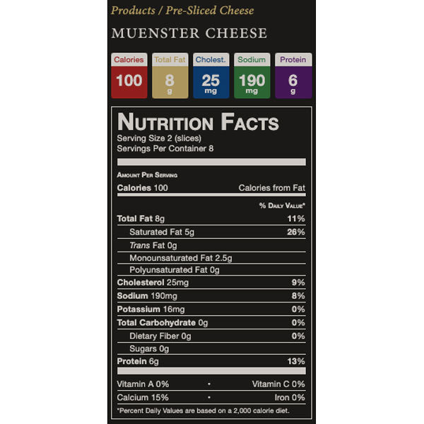 Boar's Head, Pasteurized Process Muenster Cheese, 8 oz.
