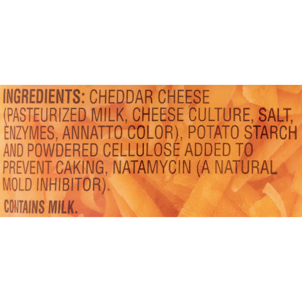 Great Value Shredded Mild Cheddar Cheese, 8 oz - Water Butlers