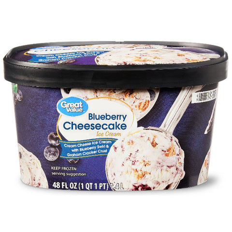 Great Value Blueberry Cheesecake Ice Cream, 48 fl oz