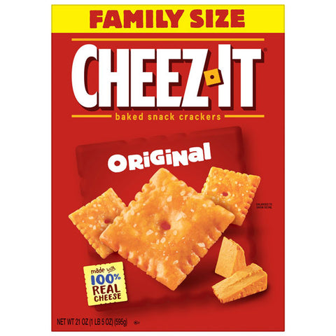 Cheez-It Cheese Crackers, Baked Snack Crackers, Family Size, Original, 21 Oz