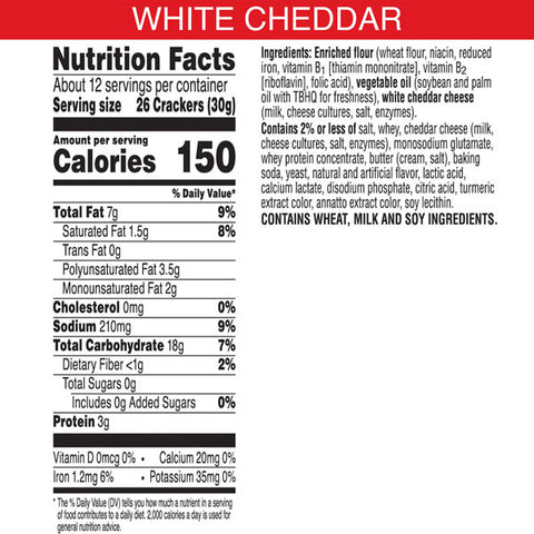 Cheez-It, Baked Snack Cheese Crackers, White Cheddar, 12.4oz