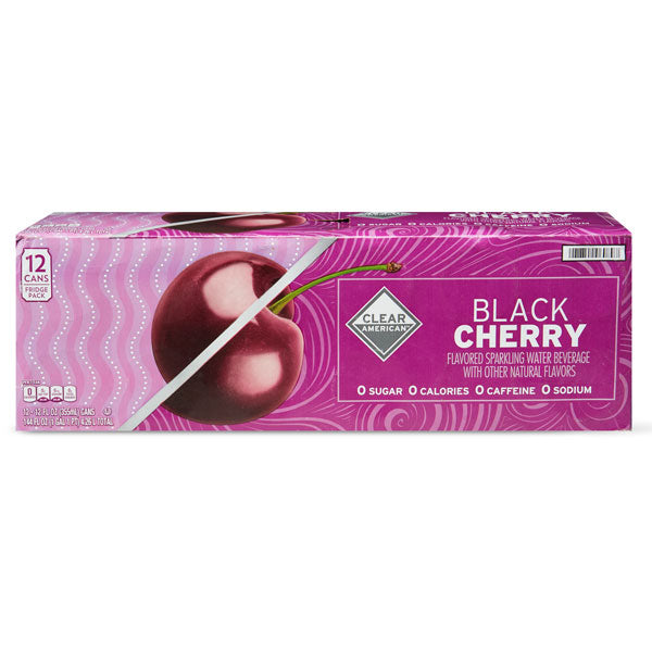 Clear American Black Cherry Sparkling Water, 12 Fl. Oz., 12 Count