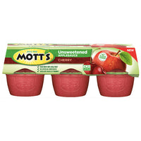 Mott's Applesauce Unsweetened Cherry, 4oz Cups, 6 Ct - Water Butlers