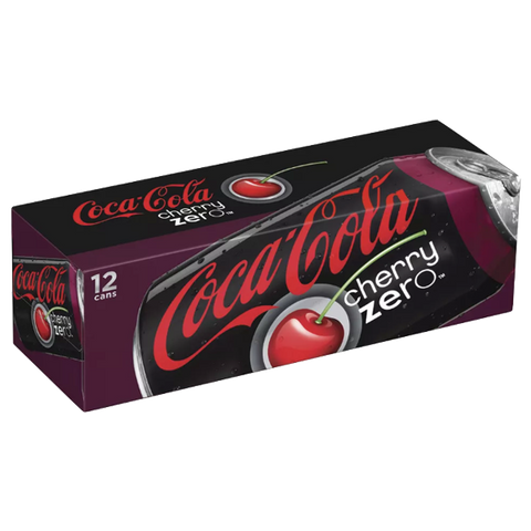 Coca-Cola Cherry Zero 12 fl oz Coke 0, 12 Pack - Water Butlers