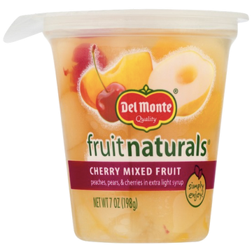Del Monte Fruit Naturals, Cherry Mixed Fruit, 6.5 oz Cup