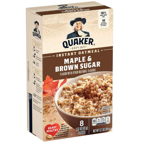 Quaker Instant Oatmeal, Maple Brown Sugar, 8 Count