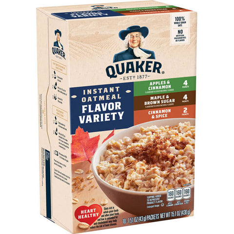 Quaker Instant Oatmeal, Flavor Variety Pack, 8 Count