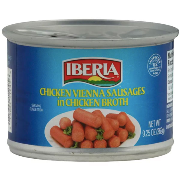 Iberia Chicken Vienna Sausages in Chicken Broth 9.25 oz - Water Butlers