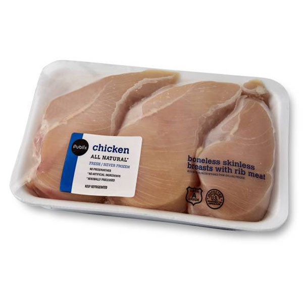 Publix Boneless Skinless Chicken Breast, USDA Grade A, 97% Fat Free, 1 lb