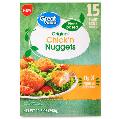 Great Value Plant Based Chick'n Nuggets, Original, 10.5 oz, 15 Count