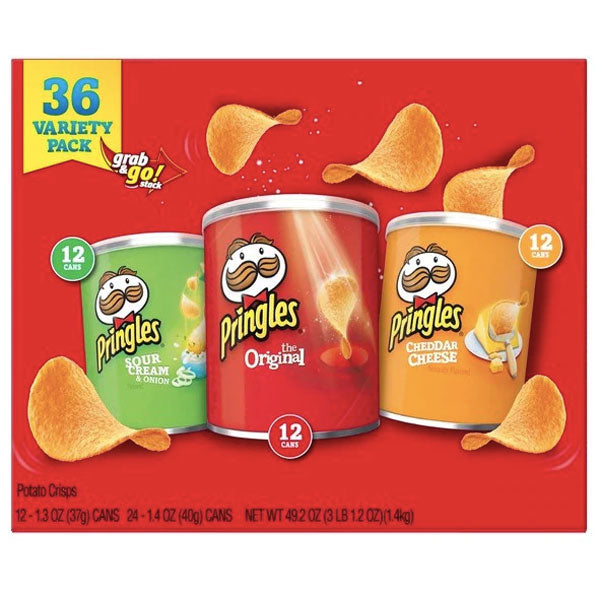 Pringles Grab & Go Potato Crisps, Variety, 36 Count