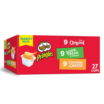 Pringles, Snack Stacks Potato Crisps Chips, Flavored Variety Pack - 3 Flavors, 27 Ct