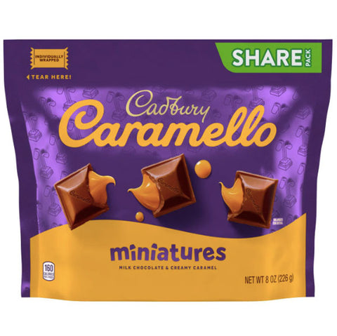 Cadbury, Caramello Miniatures Milk Chocolate and Caramel Candy Bars, Individually Wrapped, 8 oz