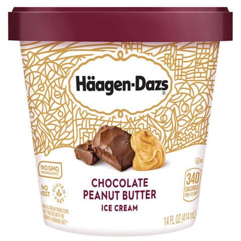 Haagen Dazs Ice Cream, Chocolate Peanut Butter, 14 oz