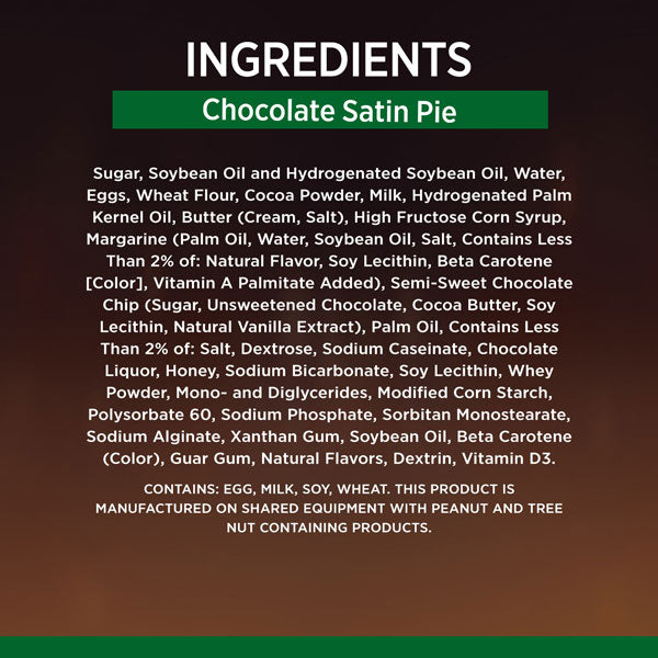 Marie Callender's Chocolate Satin Pie Frozen Dessert, 25.6 oz.