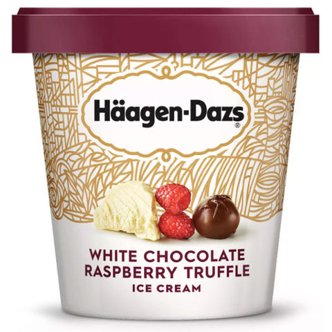 Haagen Dazs Ice Cream, White Chocolate Raspberry Truffle, 14 oz