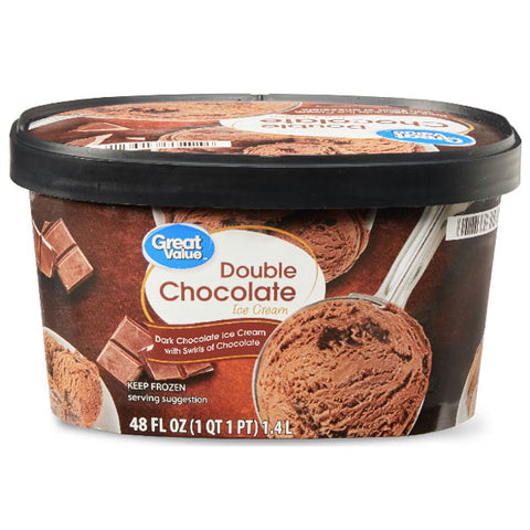 Great Value Double Chocolate Ice Cream, 48 fl oz