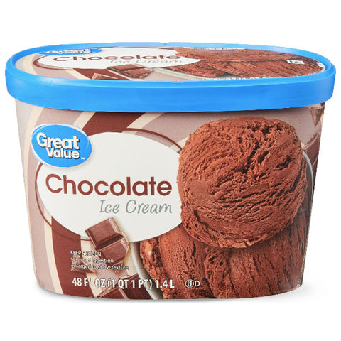 Great Value Chocolate Ice Cream, 48 fl oz